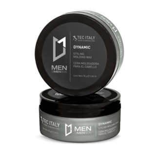 Tec Italy Dynamic hair styling is a soft molding palm made cream for your hair. It comes in a dark black and ashy grey round hockey puck size container that fits in your hand and easy for traveling with.