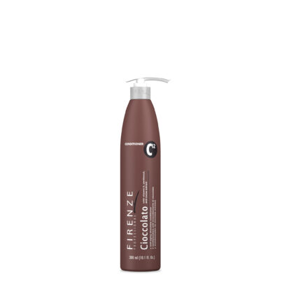 Tall slender chocolate brown bottle with pump dispenser for Firenze Professional: Cioccolato Conditioner (10oz)