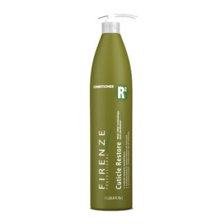 Tall slender forest green bottle with pump dispenser for Firenze Professional: Cuticle Restore Conditioner (Liter)
