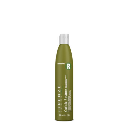 Tall slender forest green bottle with push cap for Firenze Professional: Cuticle Restore Shampoo (10oz)