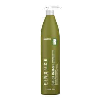 Tall slender forest green bottle with pump dispenser for Firenze Professional: Cuticle Restore Shampoo (Liter)