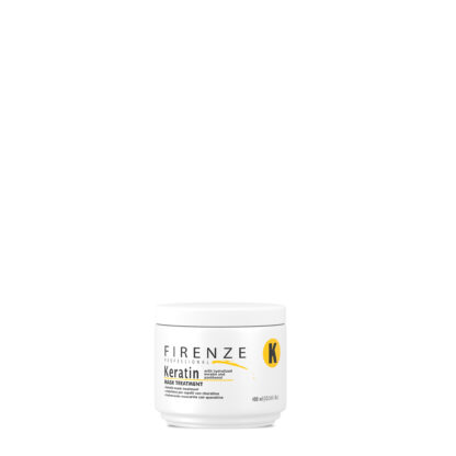 Round pearl white container with twist off lid for Firenze Professional: Keratin Mask Treatment (13.5oz)