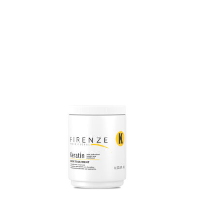 Round pearl white container with twist off lid for Firenze Professional: Keratin Mask Treatment (Liter)