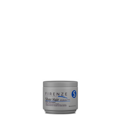 Silver package with twist of lid for Firenze Professional: Silver Hair Mask Treatment (13.5oz)