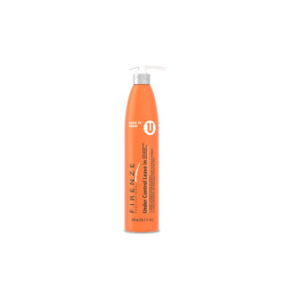 Tall slender sunset orange bottle with pump dispenser for Firenze Professional: Under Control Leave-in Cream (10oz)
